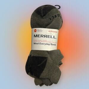 MERRELL 3-Pack Men’s S/M Wool Everyday Sock Pull Tab Ankle